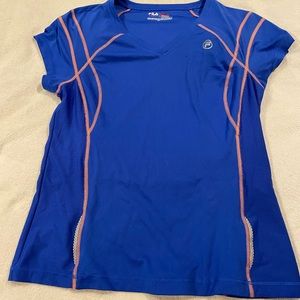 Fila, L, dark blue and orange, short sleeve, workout shirt